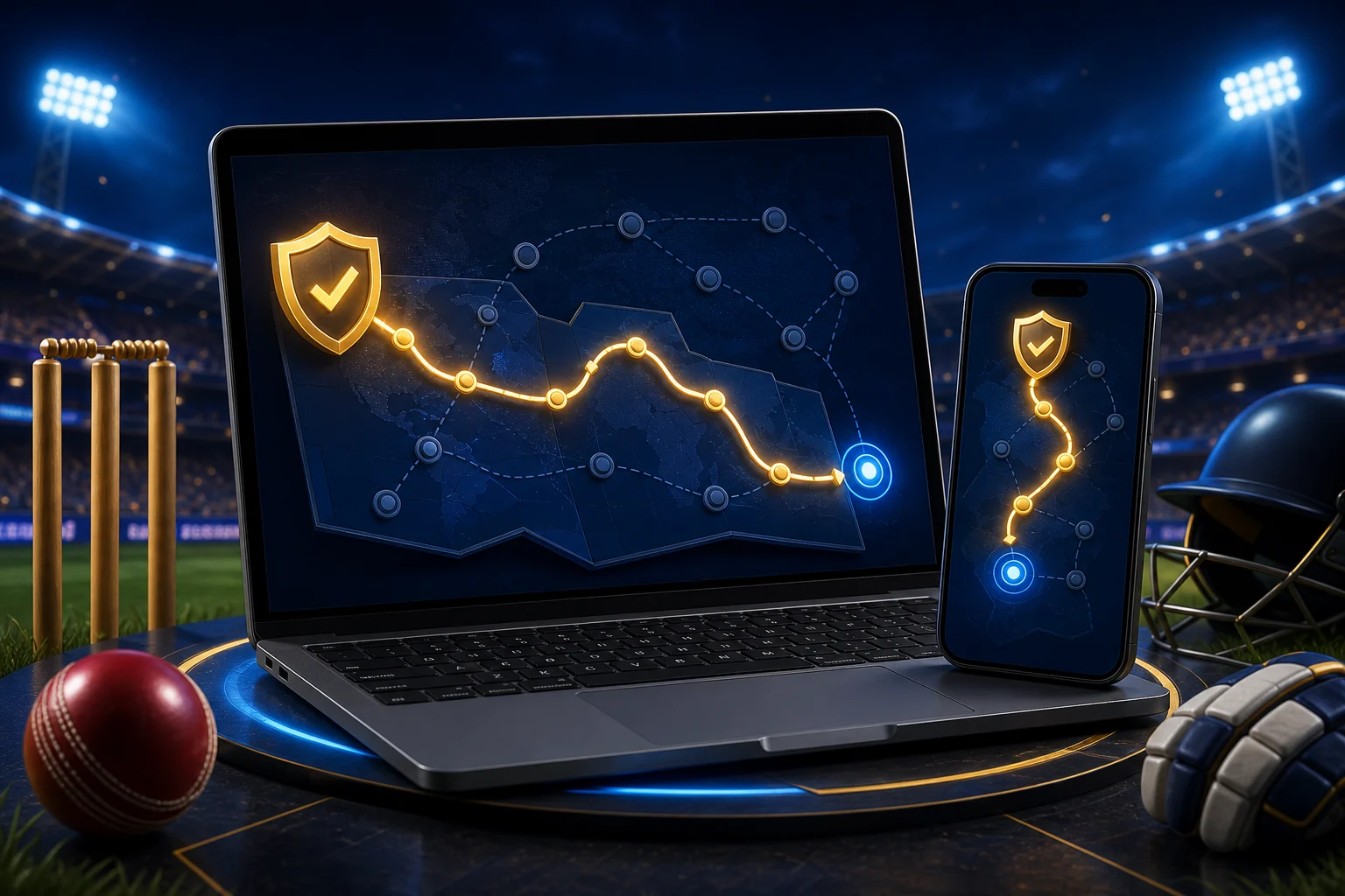 Account access and route verification screen
